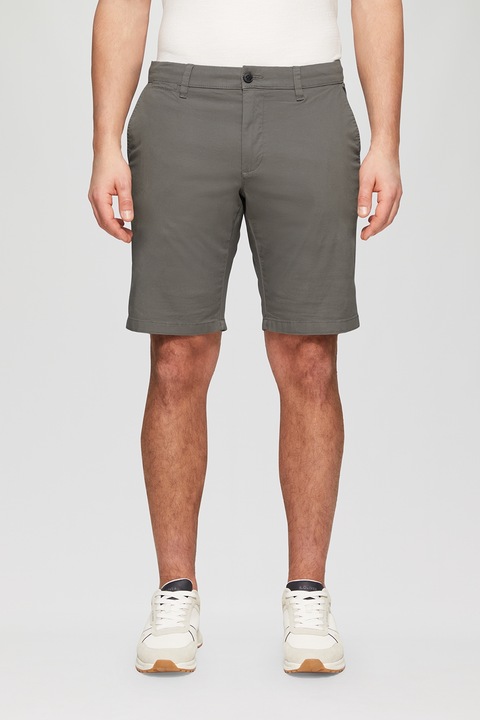 s.Oliver, Bermude chino cu model uni, Gri inchis