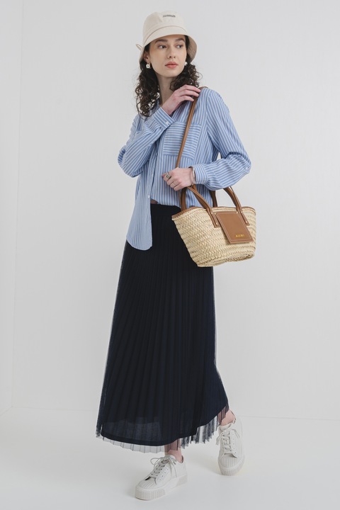 s.Oliver, Hosszú ujjú csíkos ing, Fehér/Kék