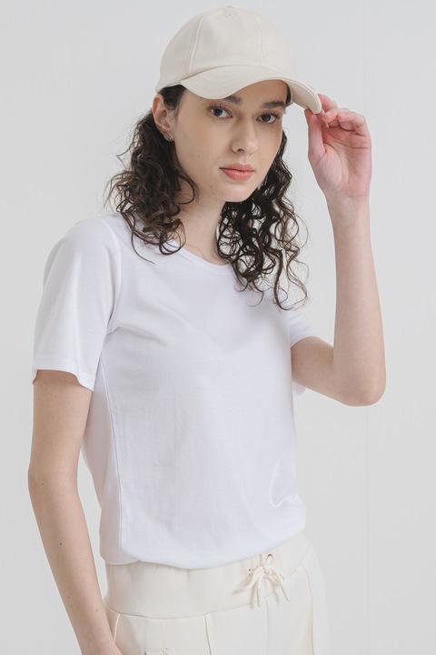 s.Oliver, Tricou cu decolteu rotund, Alb