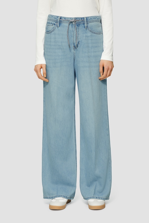 s.Oliver, Blugi cu croiala ampla si snur in talie, Albastru deschis