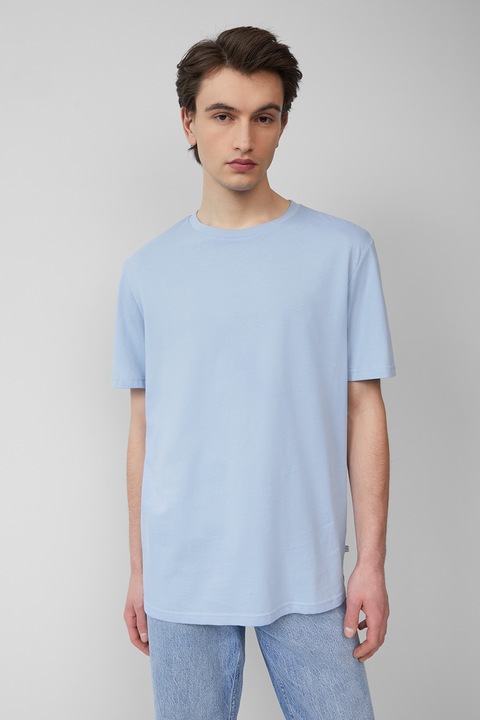 QS, Kerek nyakú pamutpóló, Levendulakék