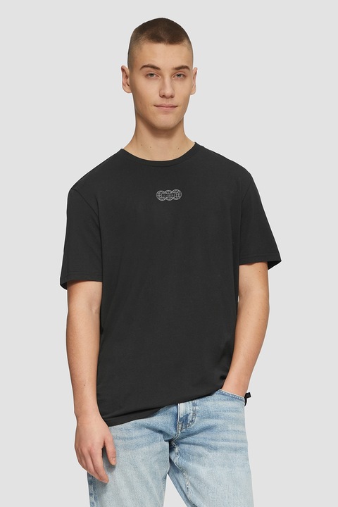 QS, Normál fazonú pamutpóló, Fekete