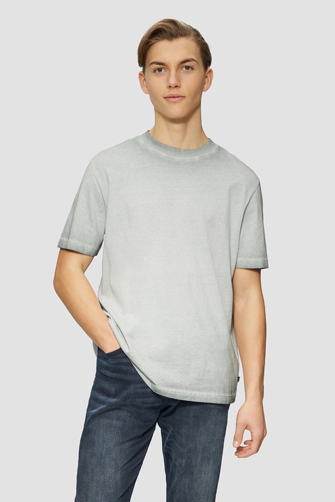 QS, Kerek nyakú pamutpóló, Halványzöld