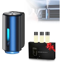 Difuzor Auto Aromaterapie Cu 3 Rezerve, Umidificator De Aer, Odorizant Auto, Uleiuri Esentiale, Purificator Aer Masina, Carcasa Metalica, Design Compact si Modern, Alimentare USB
