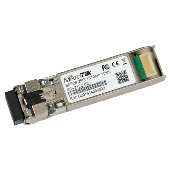 Модул MikroTik XS+31LC10D, SFP/SFP+/SFP28, 1/10/25G, SM, 10Km, 1310nm, Dual LC-конектор