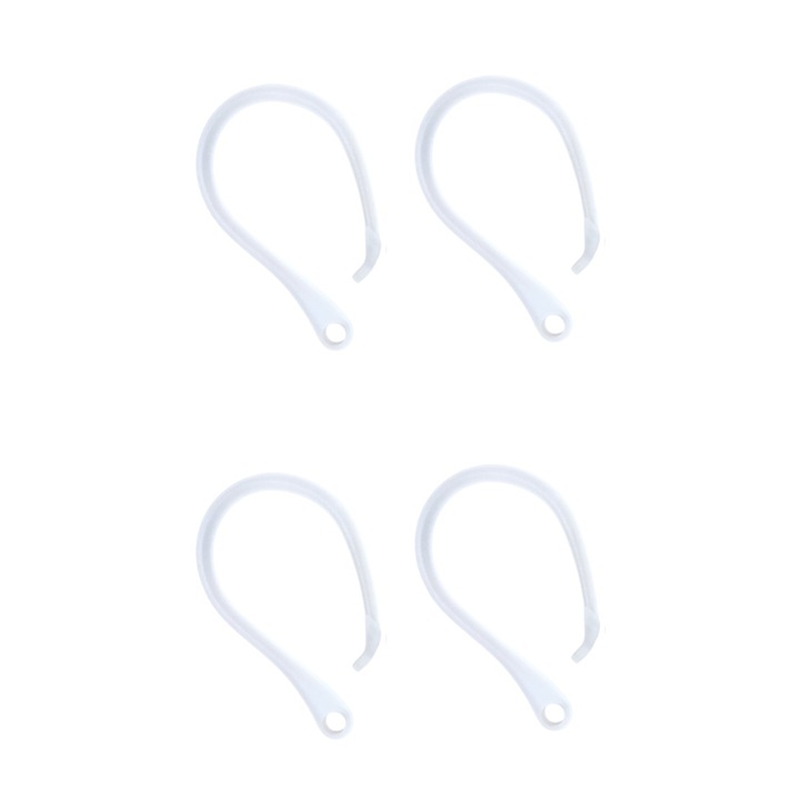 Set 2 perechi carlige urechi pentru casti, Silicon, Compatibile cu Apple AirPods 1/2/3/Pro, Transparent