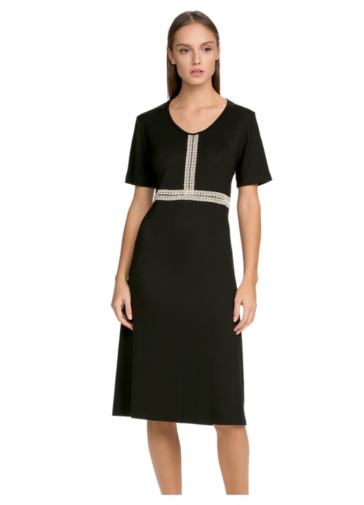 Rochie dama, design lurex tricotat, negru, viscoza aerisita