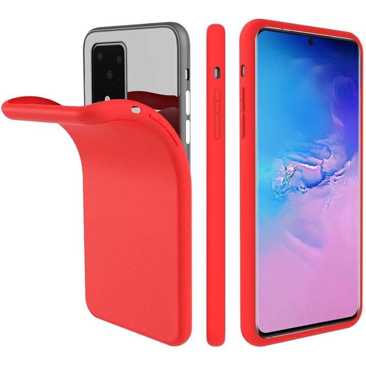 Husa pentru Samsung Galaxy A71, Silicon, Rosu, BzStore