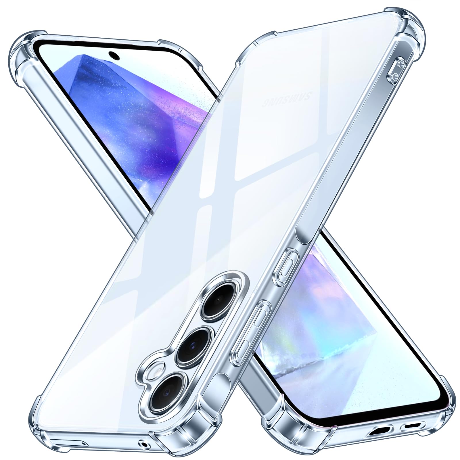 Set Husa pentru Samsung Galaxy A16 5G si Folie Ecran, Silicon Antishock, Transparent, BzStore