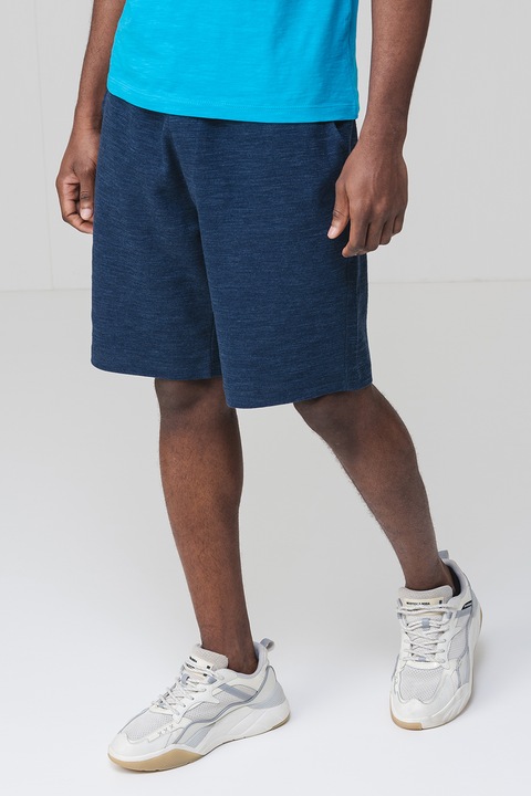 s.Oliver, Pantaloni scurti din amestec de bumbac cu talie ajustabila, Bleumarin, S