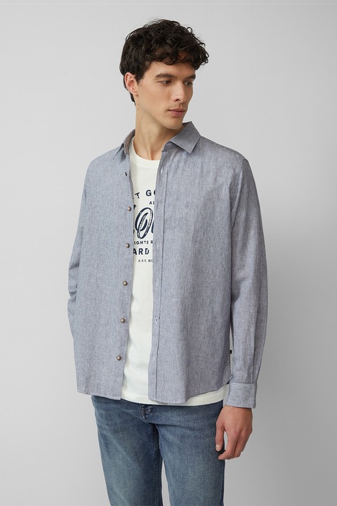 s.Oliver, Hosszú ujjú lentartalmú ing, Fehér/Világoskék