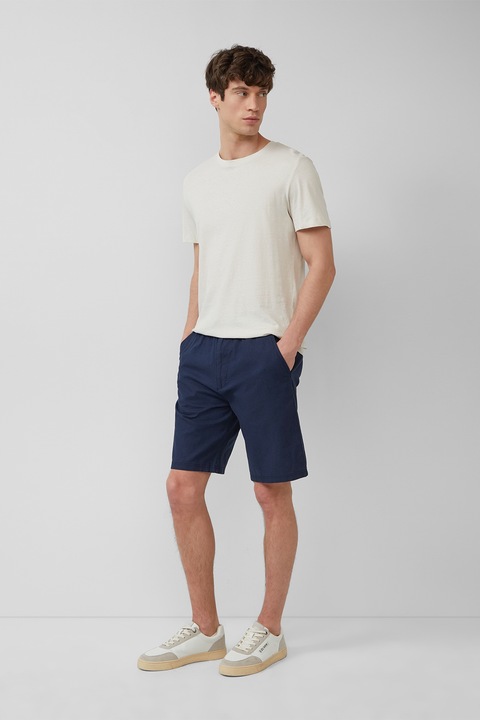 s.Oliver, Къс панталон с лен, памук и връзки, Тъмносин