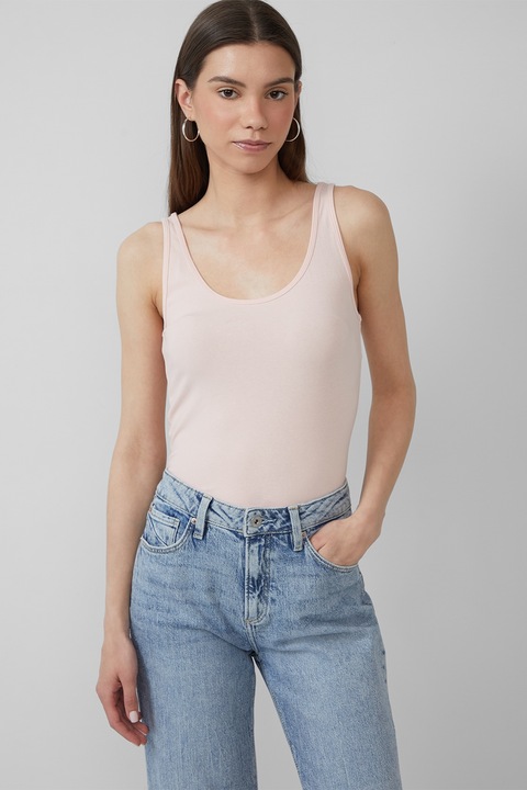 QS, Слим танк топ с памук, Бледо розово