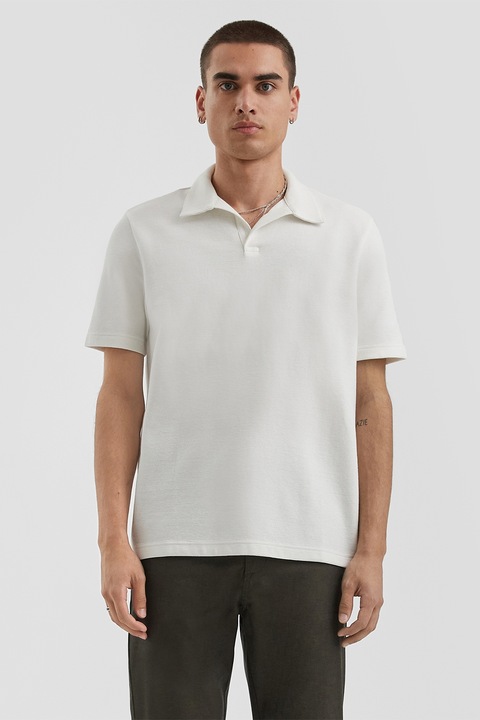 QS, Galléros pamutpóló, Törtfehér