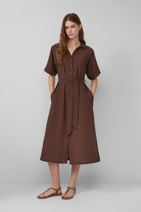 s.Oliver, Рокля-риза с джобове, Кафяв, XS