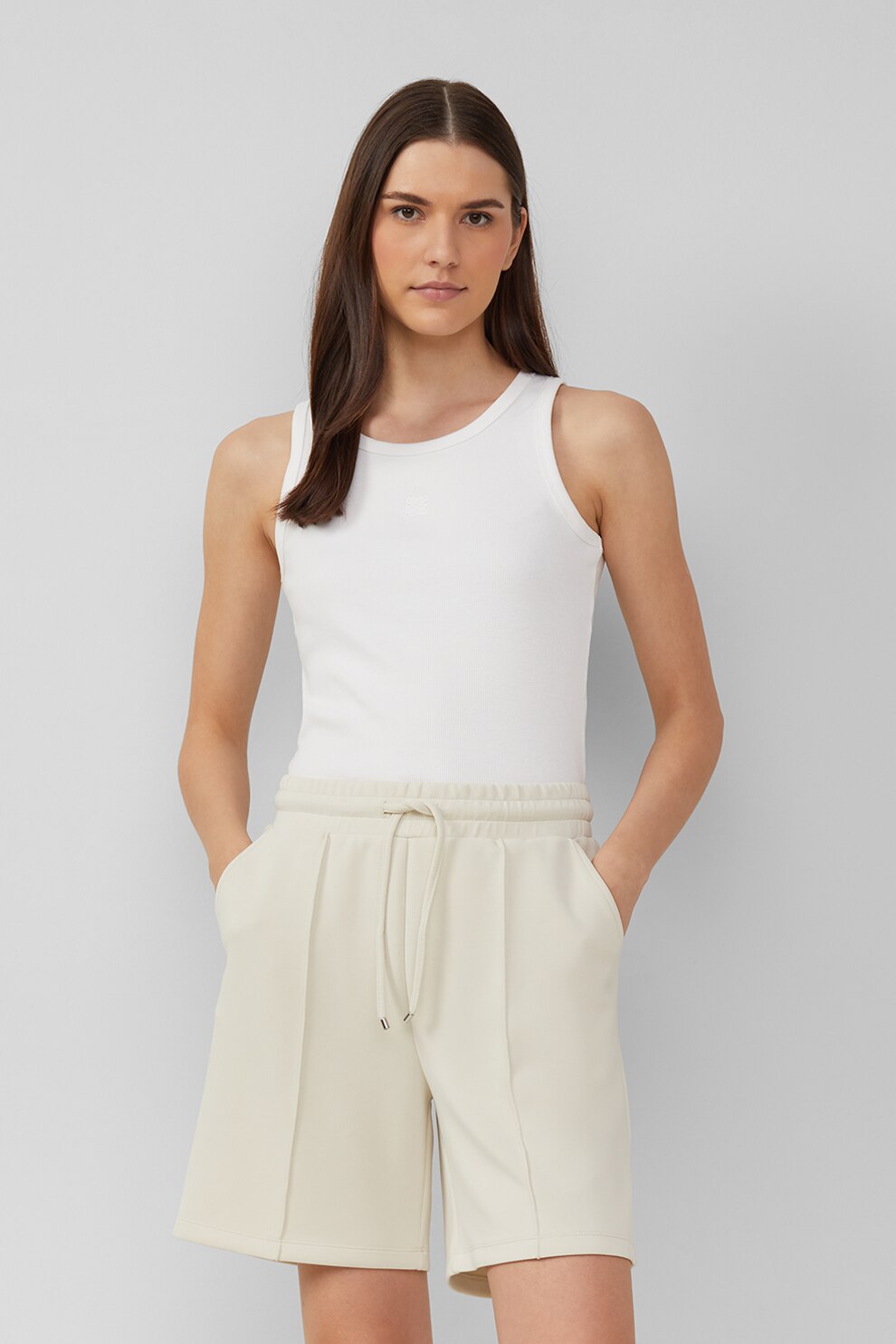s.Oliver, Top slim-fit, Alb, 36 - eMAG.ro