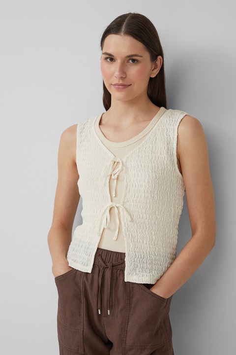 s.Oliver, Релефен топ с връзки, Крем