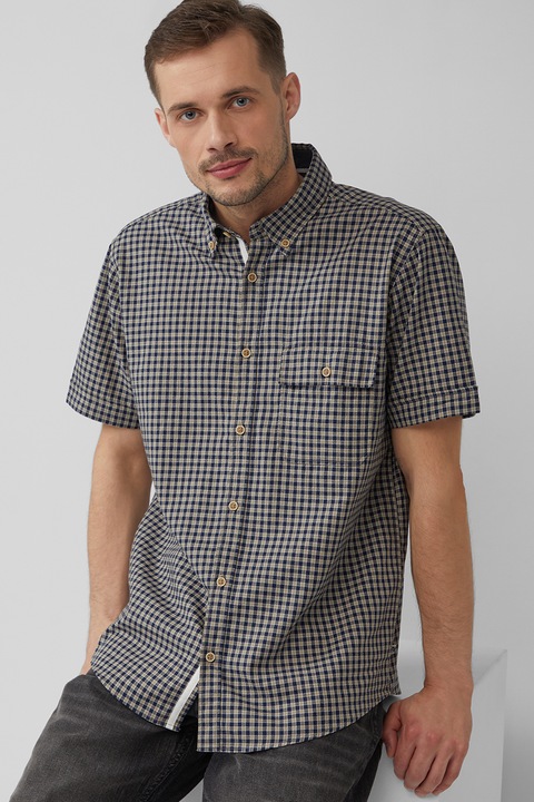 s.Oliver, Kockás ing legombolt gallérral, Sötétszürke