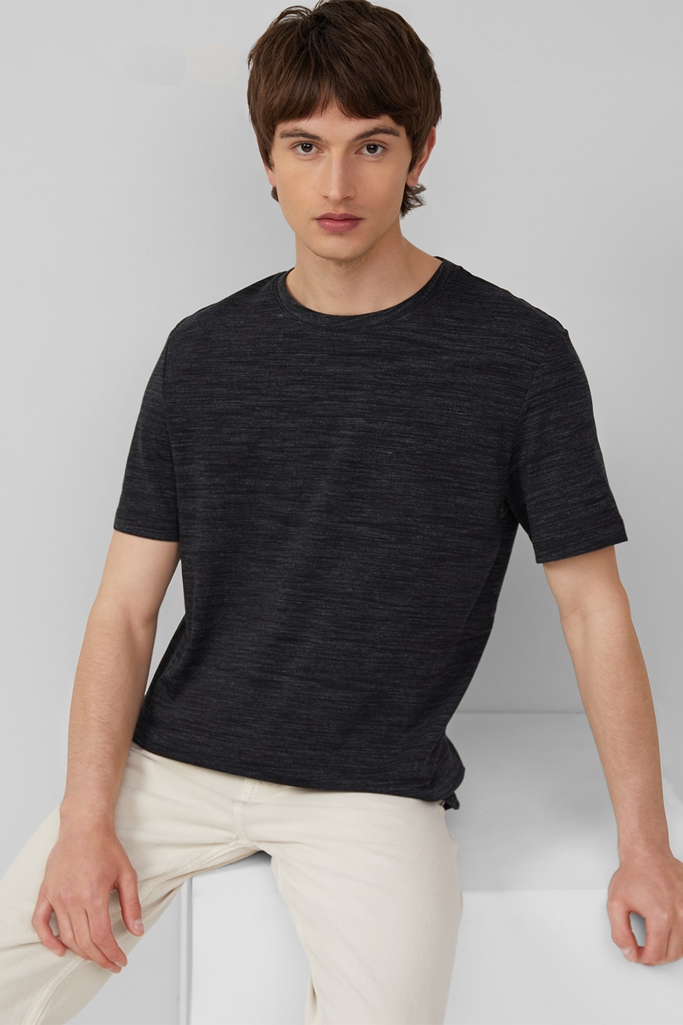 s.Oliver, Tricou din amestec de bumbac, Negru, S