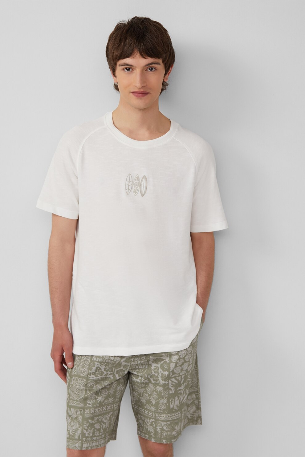 s.Oliver, Tricou lejer cu decolteu rotund, Alb, L