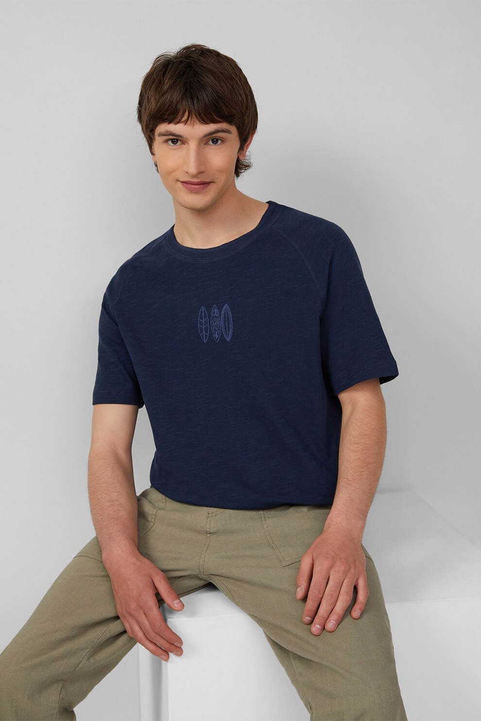 s.Oliver, Tricou lejer cu decolteu rotund, Bleumarin, S