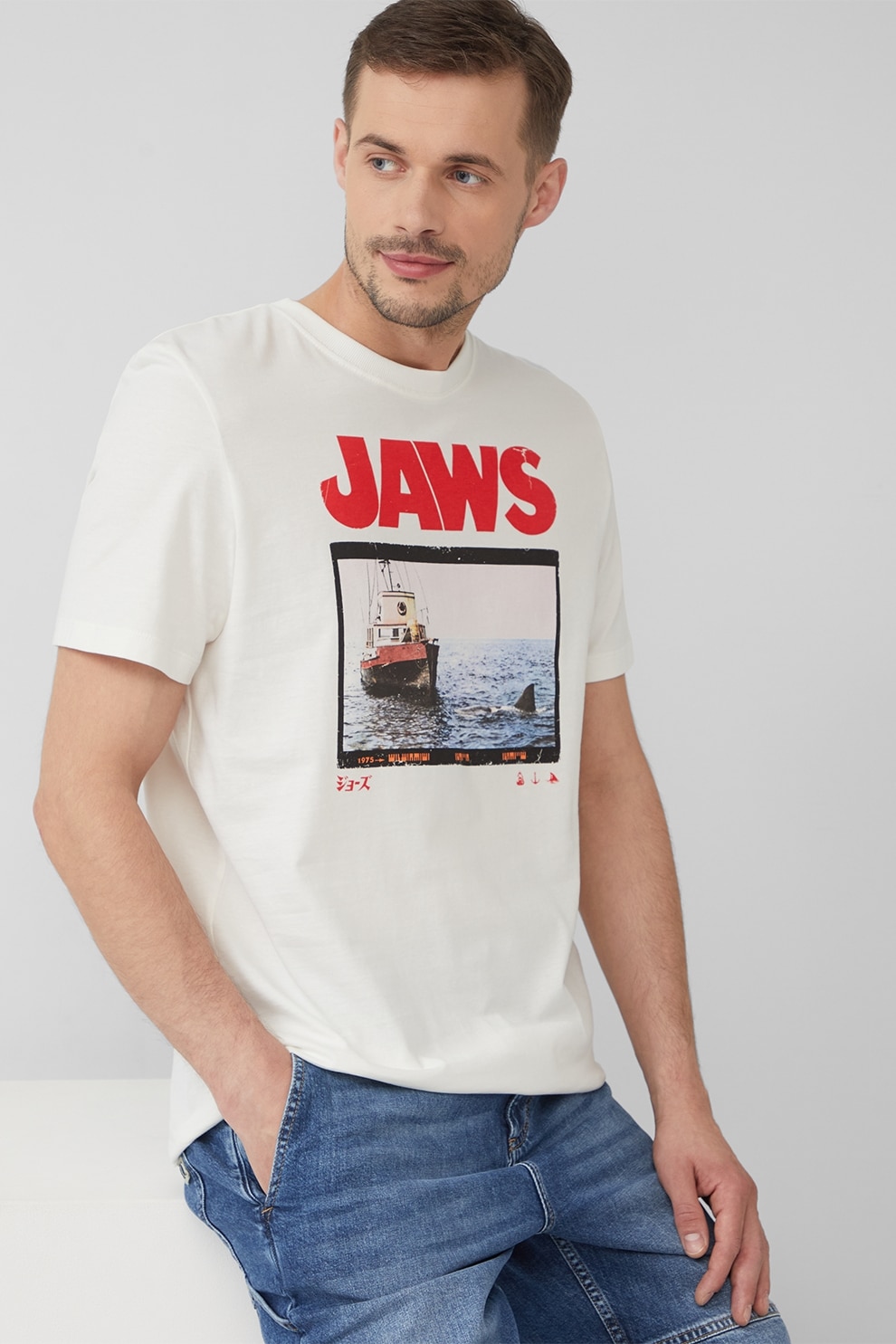 s.Oliver, Tricou cu imprimeu foto, Rosu, Alb, Negru stins, S