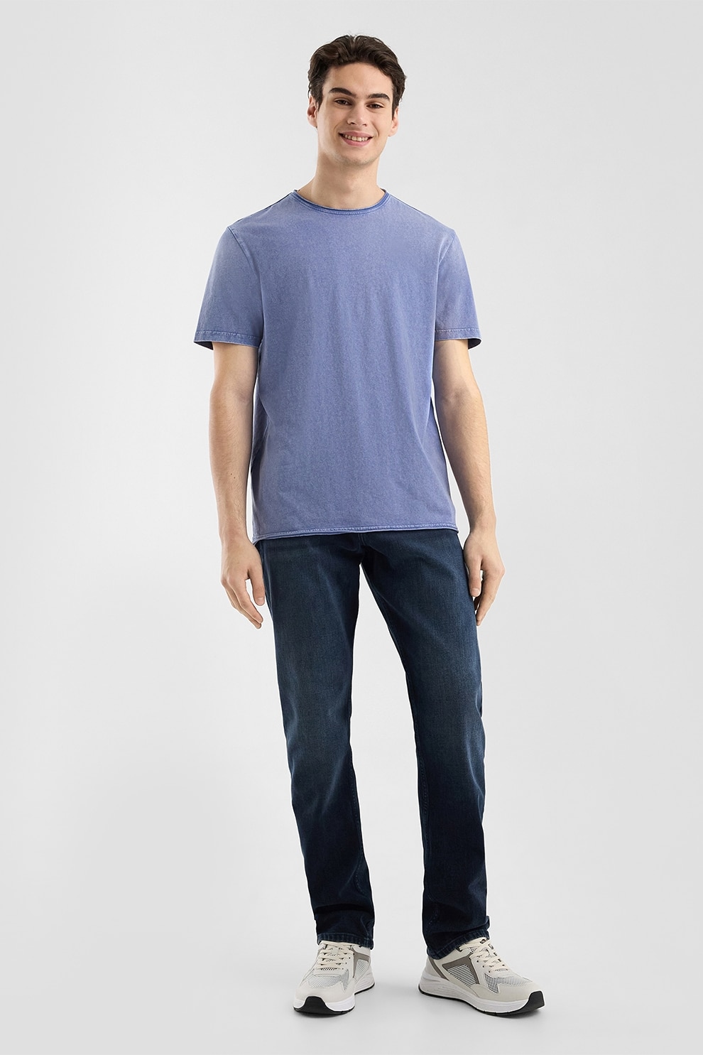 QS, Tricou uni cu decolteu la baza gatului, Albastru lavanda, L