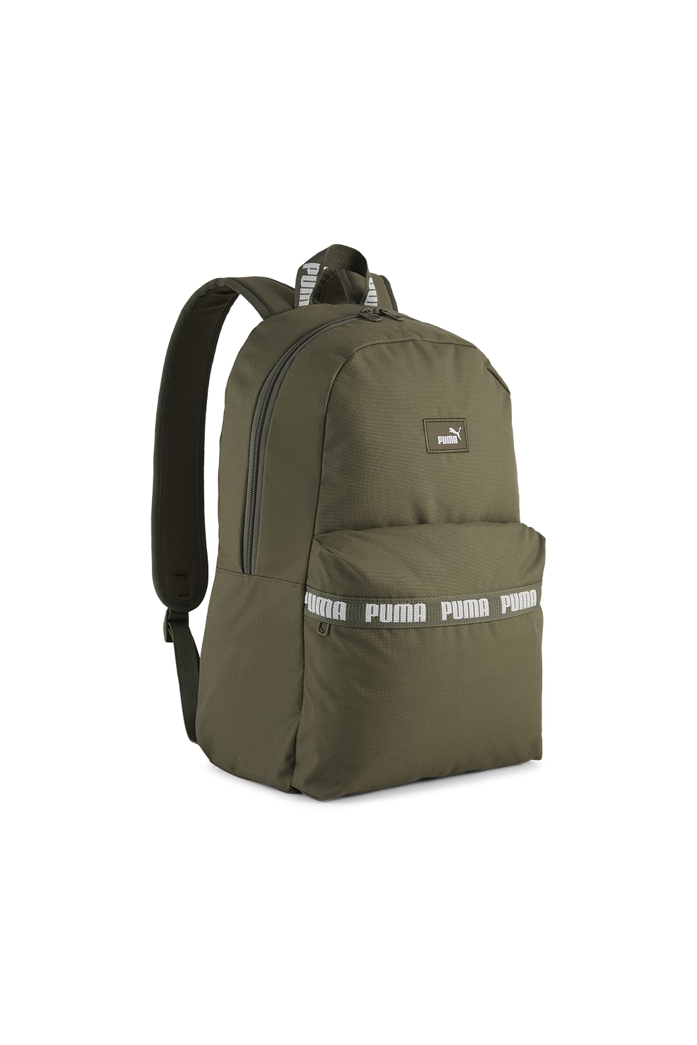 Puma, Rucsac cu logo Phase Tape - 20L, Verde masliniu