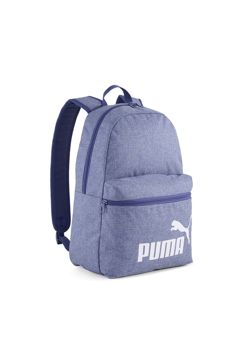 Puma, Rucsac cu logo, Alb, Albastru azur