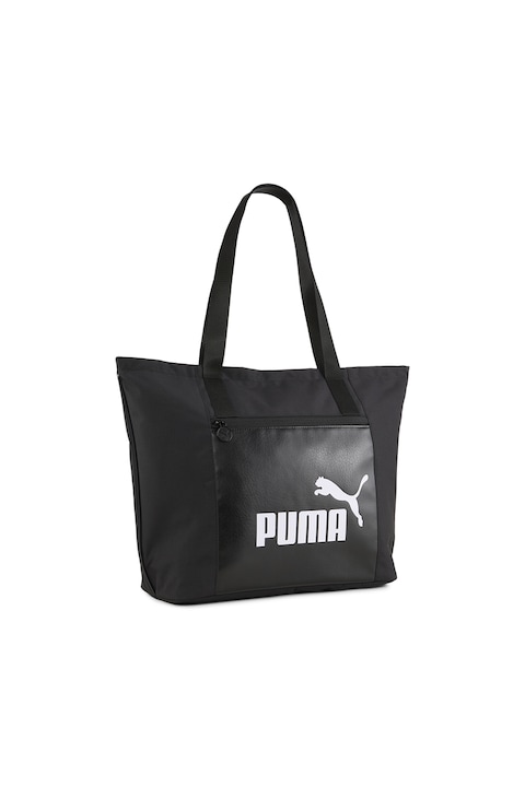 Puma, Текстилна чанта с преден джоб с цип, Бял, Черен