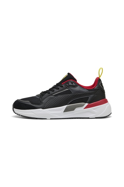 Puma, Pantofi sport low-cut cu segmente din plasa, Rosu/Negru