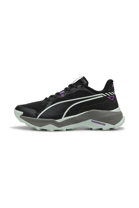 Puma, Pantofi low-cut pentru alergare Trail, Negru, Violet, Verde deschis, 5