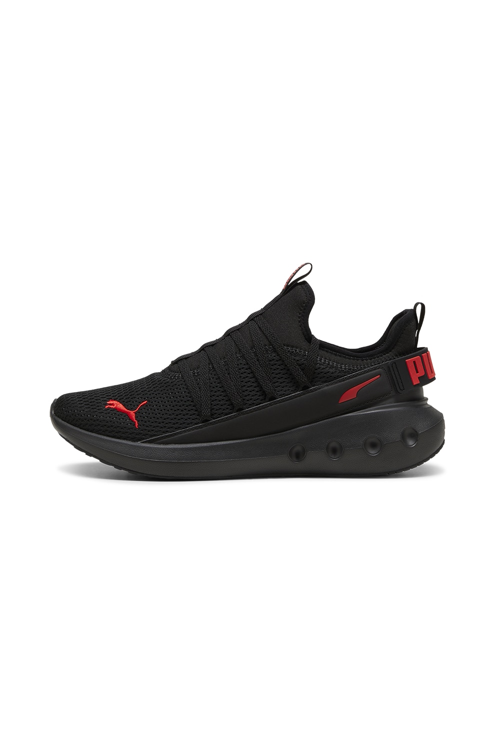Puma, Pantofi Softride Carson Fresh cu logo pentru alergare, Rosu, Negru, 8.5