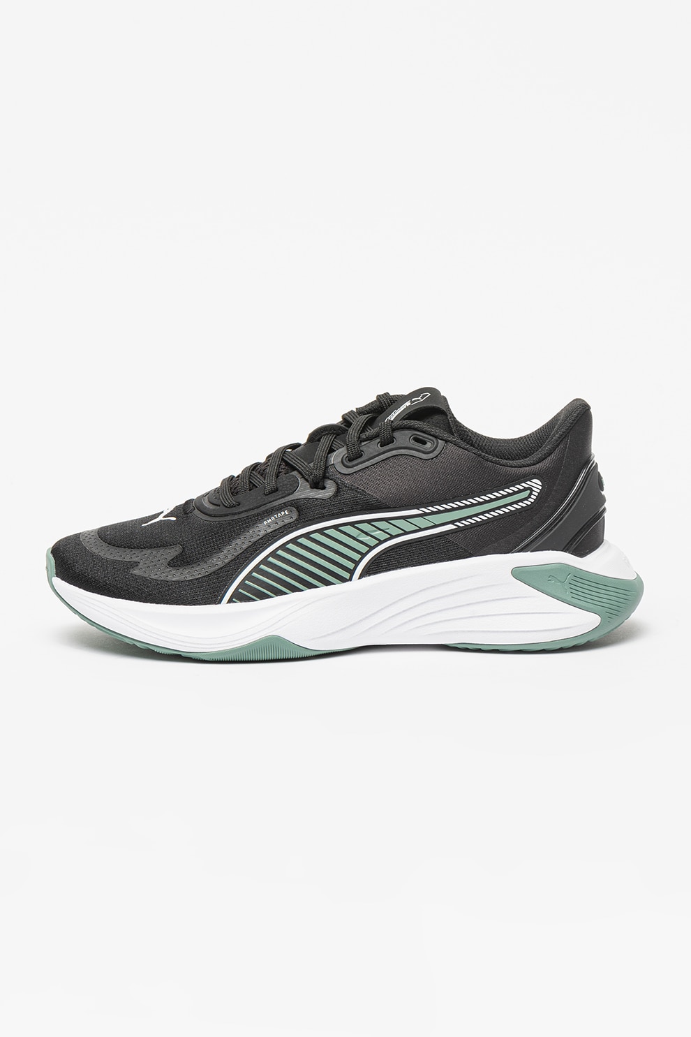 Puma, Pantofi din material textil pentru antrenament PWR Hybrid, Negru, Verde marin, 3.5
