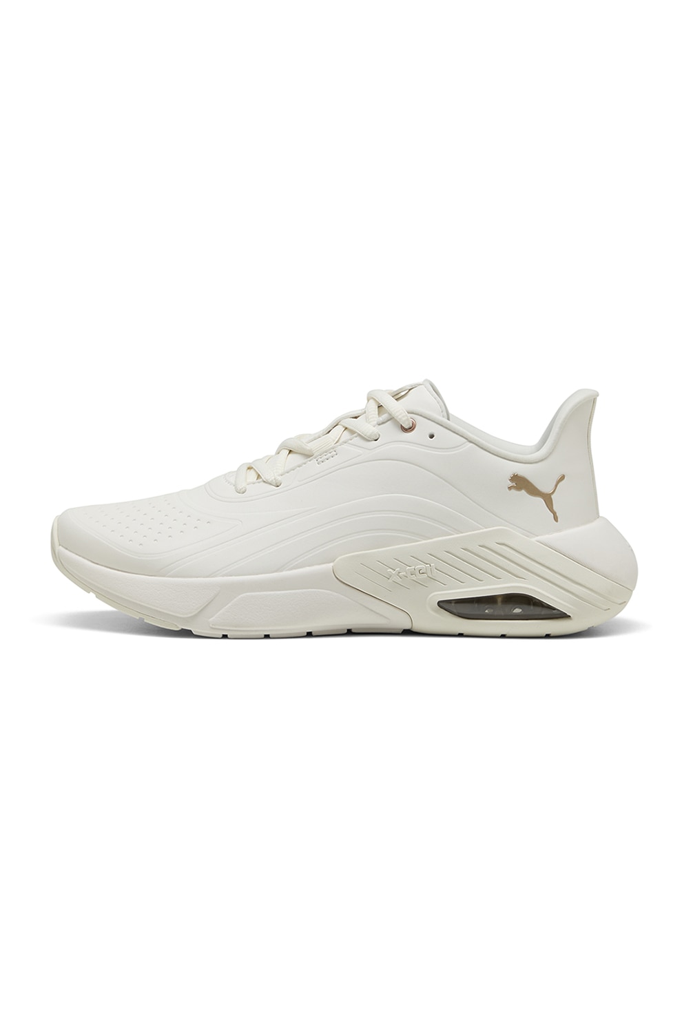 Puma, Pantofi X-Cell Nova din piele ecologica pentru alergare, Maro taupe, Alb murdar, 3.5