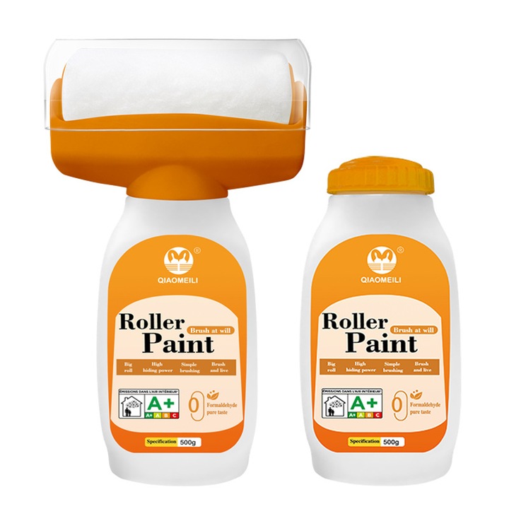 2 az 1-ben többfunkciós stencil hengerrel és újrafelhasználható tartállyal, falak javításához és tisztításához, fehér mosható mellékelve