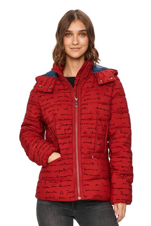 Desigual Natasha piros női téli dzseki – M
