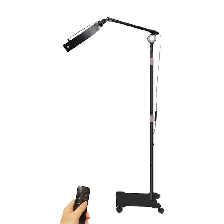 Лампа за маникюр 2 в 1, WALALLA, черна, 10 нива на интензитет, регулируема височина, подвижна глава на лампата