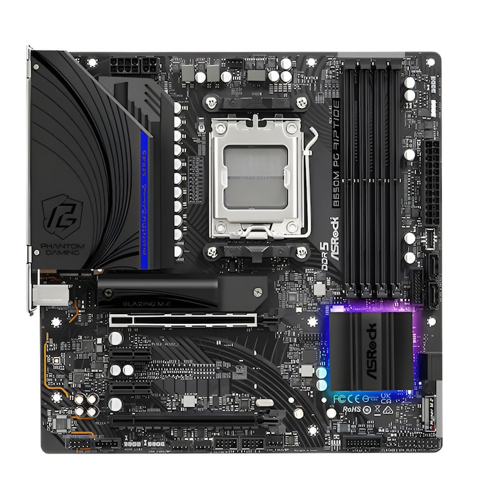 ASRock B650M PG RIPTIDE alaplap, Socket AM5, DDR5, 2.5Gbit LAN, HDMI, DP port