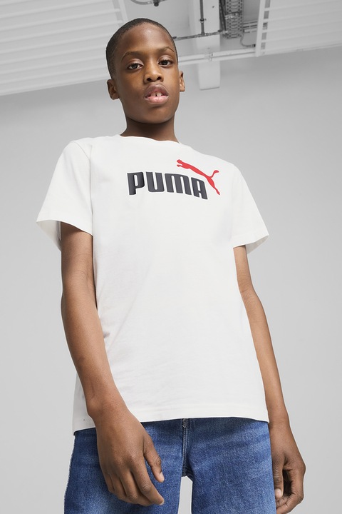 Puma, Tricou cu imprimeu logo, Alb/Negru