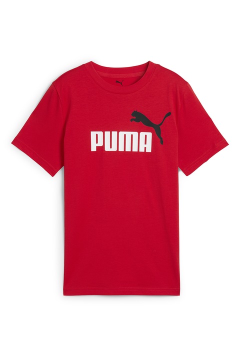 Puma, Tricou cu imprimeu logo, Rosu/Alb