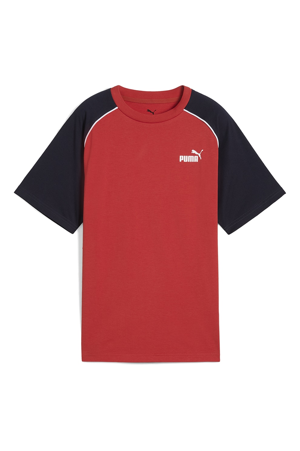 Puma, Tricou cu logo, Rosu, Bleumarin, 140 CM