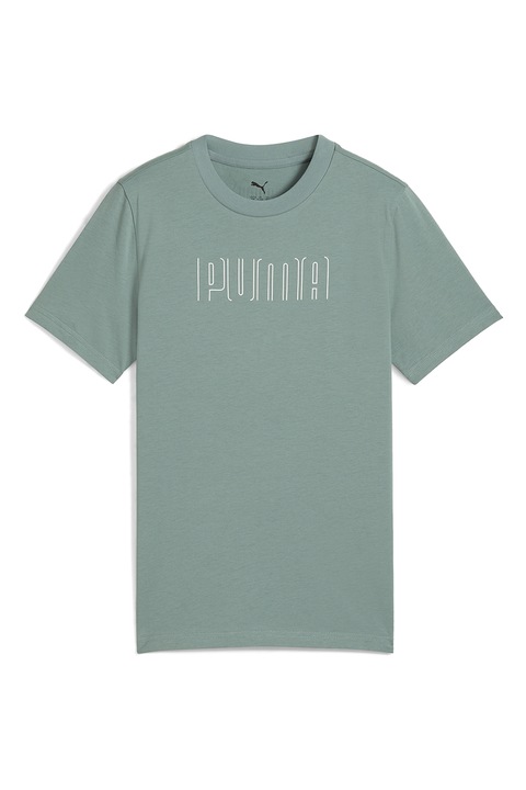 Puma, Тениска с овално деколте и лого, Папратово зелено