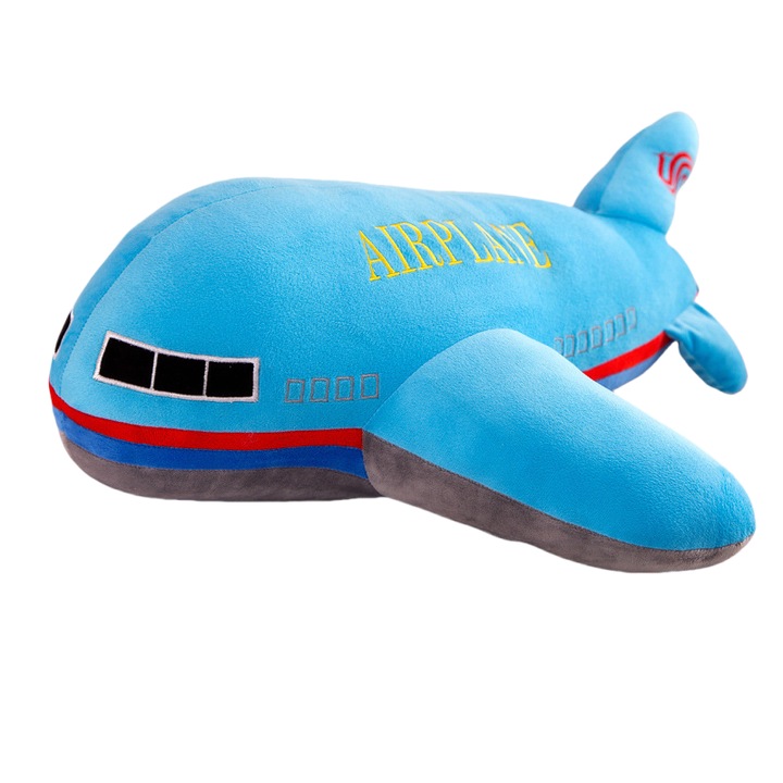 Repülős plüssjáték gyerekeknek, PP pamut, 50 cm, puha anyag, valósághű forma, kék