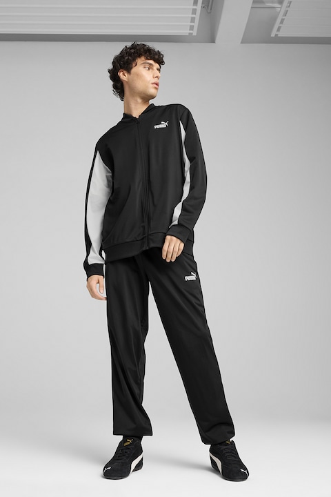 Puma, Trening cu logo si fermoar Poly, Alb/Negru