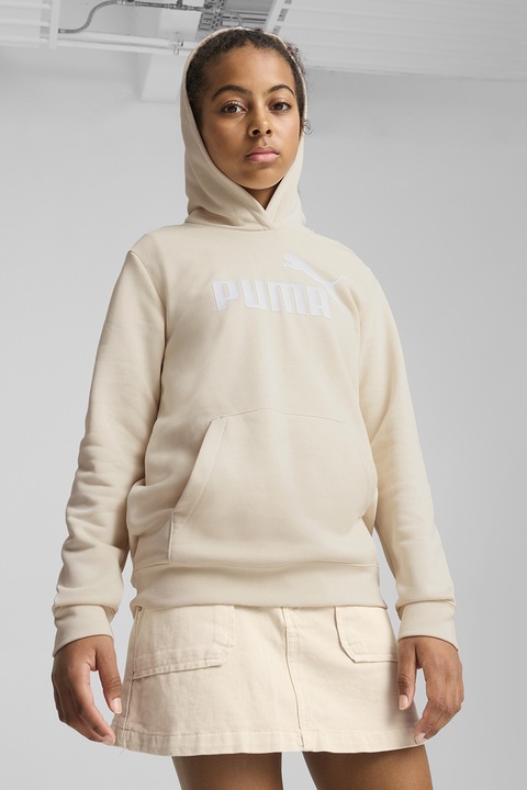 Puma, Худи с лого, Бял/Светло бежово