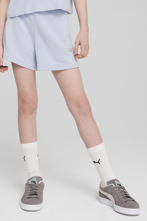 Puma, Essentials rövidnadrág hímzett logóval, Pasztellkék