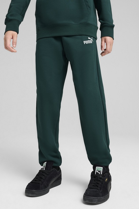 Puma, Скосен спортен панталон с джобове встрани, Тъмнозелен