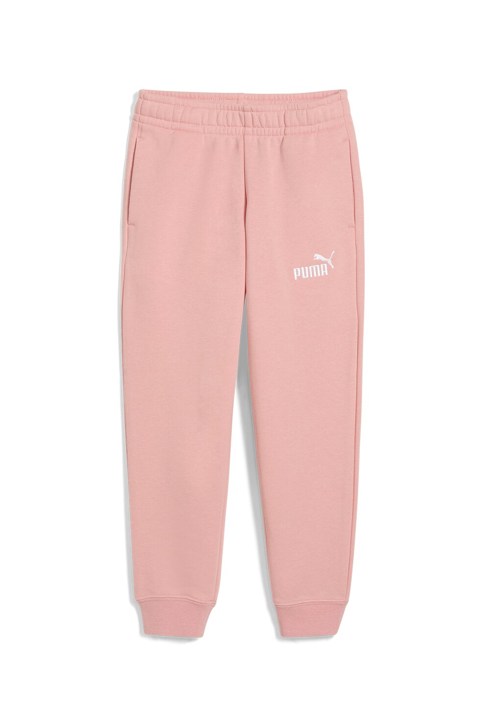 Puma, Pantaloni de trening din amestec de bumbac cu banda logo in talie, Roz pastel, 104 CM