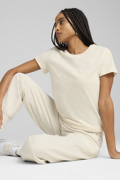 Puma, Памучна тениска с лого, Крем